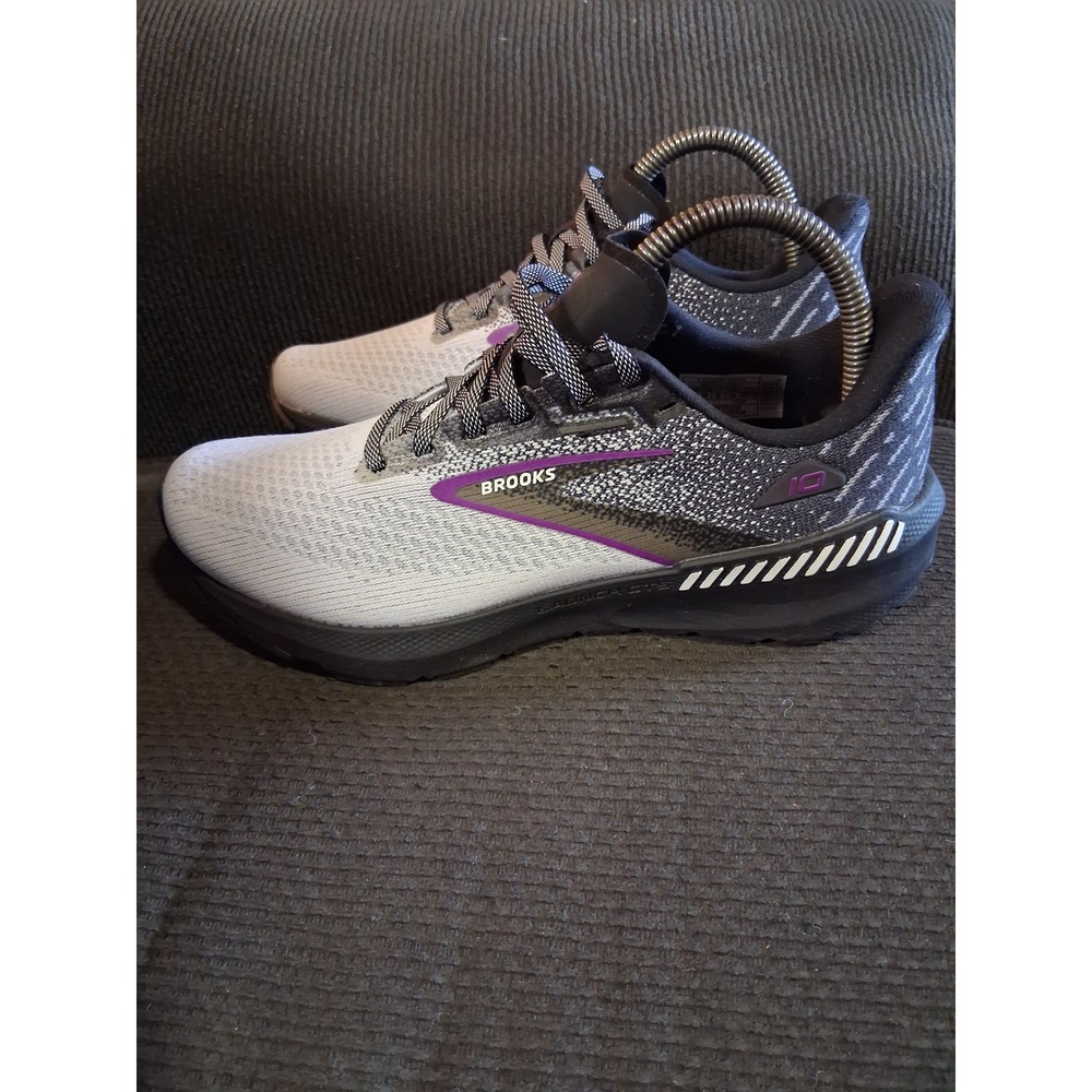 Brooks Launch GTS 10 Womens Running Shoes Grey Purple Black 1203991B085 Size 8